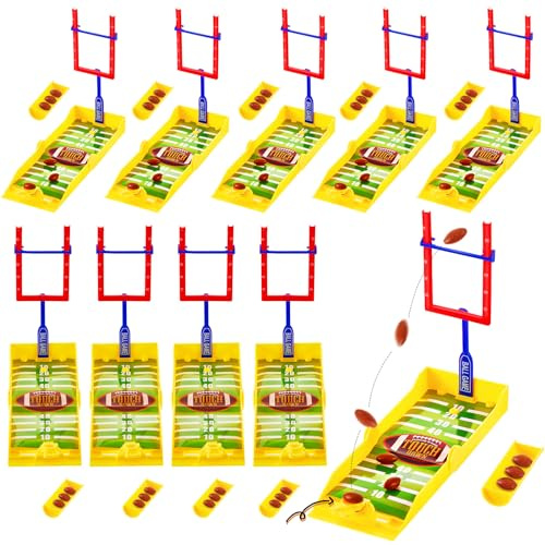 Halloscume 10 Sets Mini Football Game Desktop Football Games Field Goal Football Table Game with Foam Football Goal Post, Bases, Football, Catapults Finger Board Games for Sports Party Office Gifts