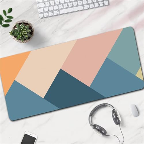 Grand Tapis de Souris de Jeu Patchwork Bleu Rose Tapis de Souris XXL Gaming 1000x500x2mm Tapis de Souris avec Base en Caoutchouc antidérapante pour Souris Claviers Gamer Bureau
