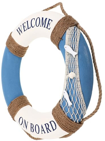 LIFKOME 1Stück Rettungsring Wanddeko Mediterraner Stil Stilvolle Hängende für Restaurant Bar und Hochwertiges Wandzeichen mit Fischen für Festliche Anlässe