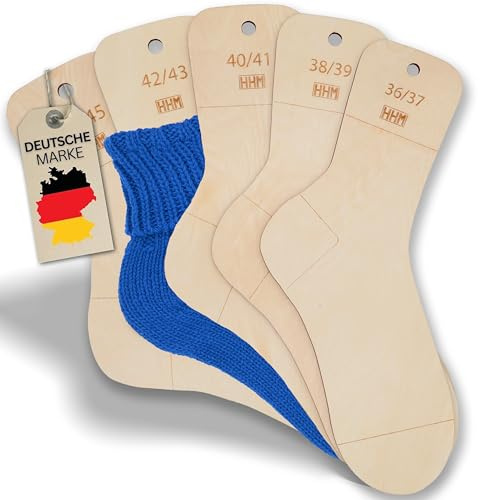 HHM® Sockenbretter mit Größenangabe Sockenlineal zum Stricken. Sockenspanner/Sockenschablone mit Größenangabe. Sockenblocker als Strickhilfe (36-45)