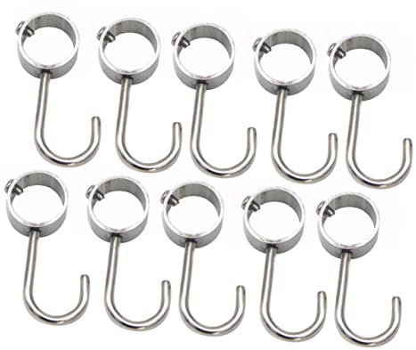 OFFSCH Edelstahl Rohrhaken 25mm 10 Stück Garderobenhaken Mit Glatter Oberfläche Rostfrei Für Kleiderschrank Und Küchenordnung