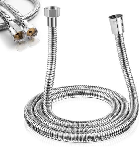 HIKPACKER 1.5M Tubo Flessibile Doccia, Acciaio Inox, Argento, Hose, Singolo Articolo