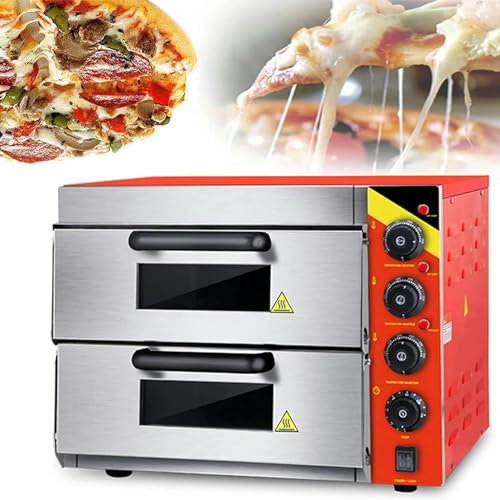 Four À Pizza Professionnel, Four Électrique À Double Plateau De Pizza 3000 W, Minuterie 120 Min, Réglage De La Température 0-350 °C, Four Grille-Pain À Tiroir À Pizza De Grande Capacité
