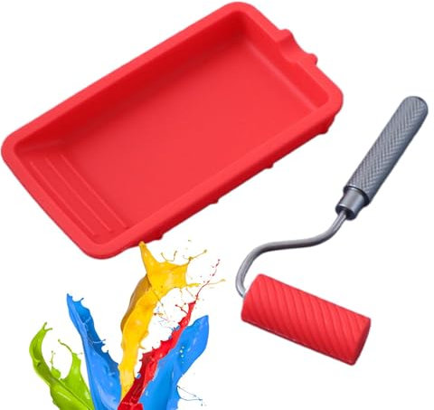 Farbroller-Set | Farbrollen zum Streichen von Wänden | Hausfarbwalzen | Malerbedarf mit Farbwanne | Wiederverwendbares kleines Farbset für Wand, Schränke & Tür