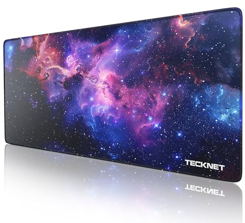 TECKNET Mauspad XXL Speed Gaming, 900x400 mm Schreibtischunterlage Schwarz, Gamer Mouse Pad, Wasserdicht mousepad, Spezielle Oberfläche Verbessert Präzision und Geschwindigkeit, rutschfeste Gummibasis