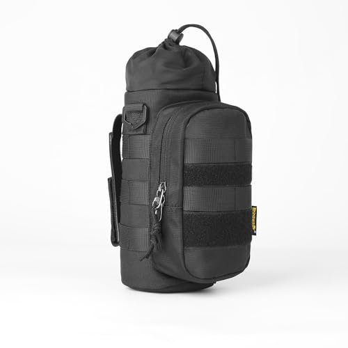 Rhinowalk Motorcycle Water Bottle Holder Bag Tactical Pouch with Drawstring Molle Motorbike Insulated Bag to Keep Warm Cool