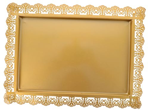 Amosfun Plateau Rectangulaire Fer Décoratif pour Snacks Et Fruits Résistant Haute Température Plateau De Service Léger pour Maison Et Cérémonie
