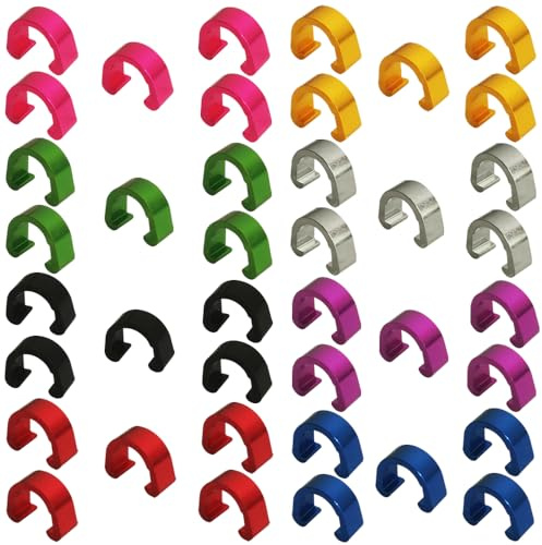 Yuauy 5 Stück in je 8 Farben C-Clips Klemmen Metall U-Clips Schnalle Bremskabel Umwerfer Schaltzug Kabelführung Schaltkabel Gehäuse Schlauch Aluminiumlegierung MTB BMX Mountainbike Fahrräder