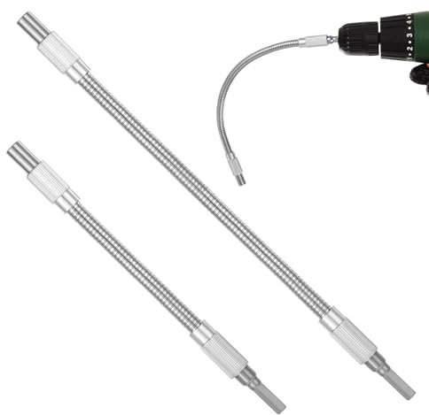 JJUNW Lot de 2 porte-embouts flexibles pour perceuse - Rallonge de foret standard 1/4 Hex-Shank pour outils électriques dans des espaces étroits (20 cm et 30 cm)