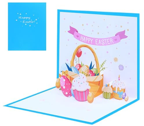Pop Up Karten Ostern, Pop Up Karte Ostern, Osterkarte, Osterkarte, Souvenir FAY Spring, Zubehör für die Feier Papierskulptur, Umschlag inklusive Geburtstag