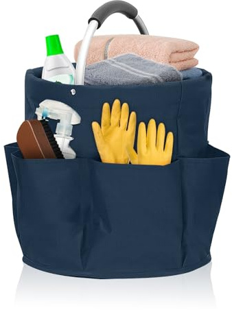 Chingcoo Putzmittel Organizer, 17L Universal Reinigungs-Caddy, Faltbare Aufbewahrungskorb Mit Griff und 6 Fächern, Reinigungstasche für Innenbereich,Garten,Badezimmer