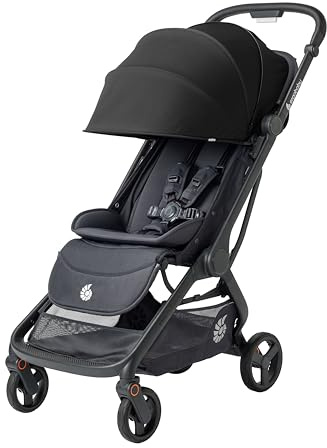 Ergobaby Metro3 Pushchair Stroller with Reclining Function, Baby Buggy from Birth to 22kg (0-4 Years), Foldable and car seat Compatible, Height-Adjustable Handle, Ergonomic seat, Onyx Black