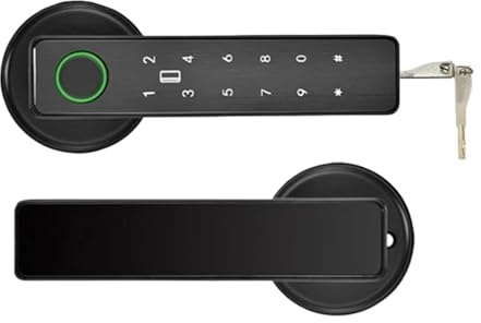 Cerradura Puerta Interior, Cerradura De Puerta Electrónica Inteligente Wifi Con Control Remoto Por Aplicación, Desbloqueo De Clave De Contraseña De Tarjeta Inteligente Con Huella Digital Biométrica,S