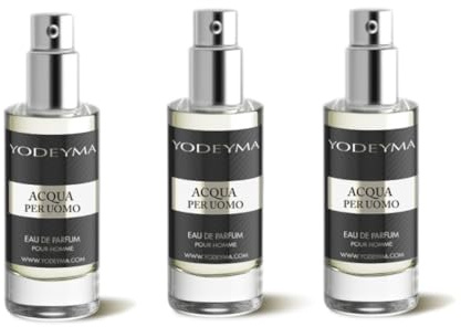 VLNET ® | Y.o.d.e.y.m.a 3 flaconi profumo ACQUA PER UOMO 15 ml | come da foto