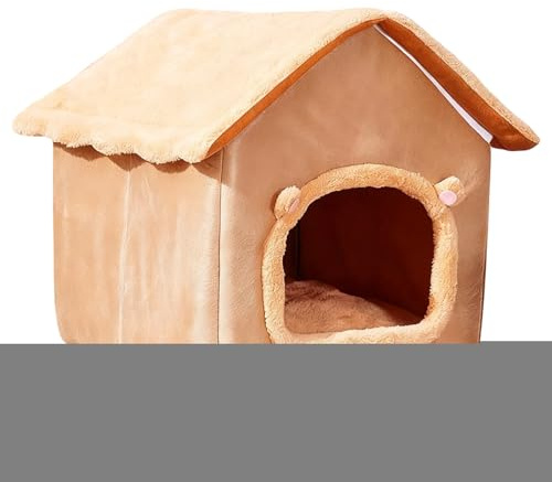 Katzenhöhle Bett | Faltbar Mit Abnehmbarem Kissen | Winter Indoor Katzenhaus Kitten Bett,Für Kätzchen Welpe Indoor Schlafzimmer Wohnzimmer Balkon Apartment Wohnheim Schlafen Winter