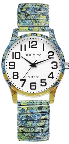 OIDEA Reloj Elástico Boho Mujer: Relojes Redondo de Cuarzo Analógico para Señora Escala Números Arábigos Grandes Claros y Fáciles de Leer Correa de Aleación - para Ocio Negocios Regalos