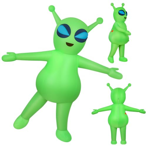 AYBUY Disfraz Inflable de alienígena, Disfraz Inflable para Adultos, Divertidos Disfraces Inflables De Extraterrestre Verde para Adultos, Carnaval, Halloween, Verde, Cosplay para Fiestas, 160-190 cm