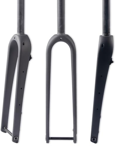 HZXQCVB 700C Carbone Vélo De Route Fourche Rigide Axe Traversant 12x100mm Frein À Disque Fourche Avant Gravel Tube Droit/Conique 1-1/8''(Matte Black,1-1/8'')