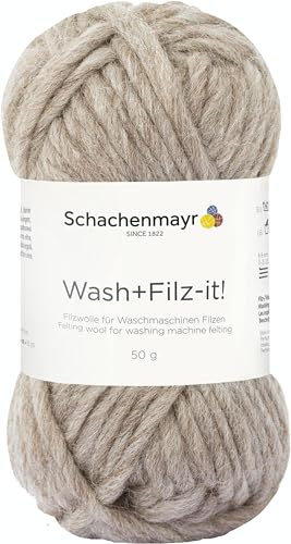 Schachenmayr Filzgarne Wash+Filz-It!, 50G leinen Melange, 14 x 7.5 x 7 cm, 9812942-00035