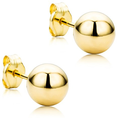 Orovi Ohrringe Damen Ohrstecker Kugel Gelbgold 9 Karat / 375 Gold
