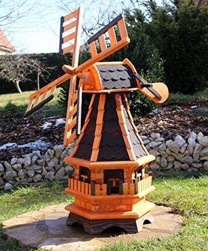 Deko-Shop-Hannusch Moulin à vent décoratif avec énergie solaire Noir type 17