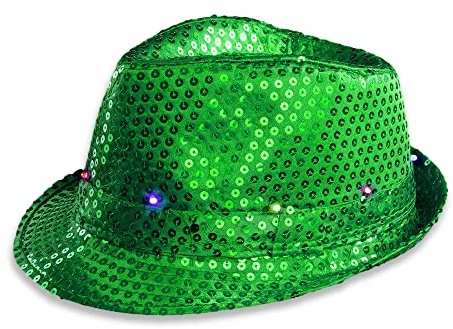 Blinkender LED-Fedora-Hut – The Glowhouse (grün)