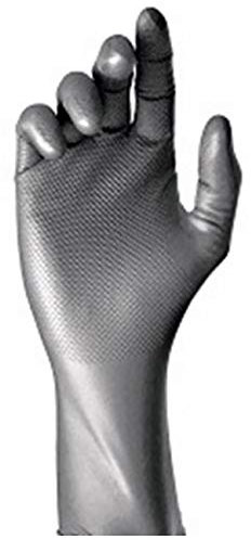 Juba Grippaz G, desechable nitrilo escamado sin polvo, gris - SIZE: 8