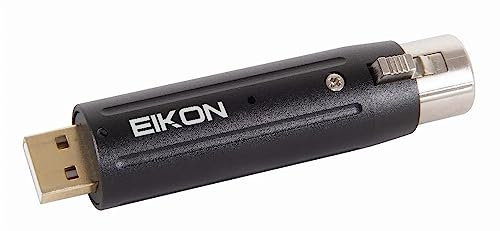 Proel EIKON EKUSBX1 Professional Audio Adapter USB to Cannon XLR 3F Female for Dynamic Microphones, Black