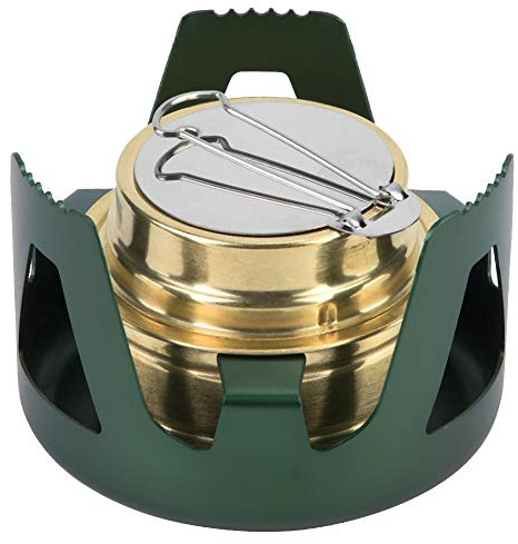 Réchaud à alcool en cuivre Ultra-léger Portable Camping Mini cuiseur à alcool brûleur à alcool poêle à carburant pour cuisson en plein air pique-nique barbecue[vert]