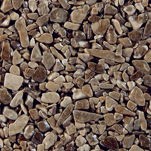 Terralith Steinteppich Marmor Komplett-Set für 1qm - Körnung: fein - 2-4mm mit Reinacrylat Bindemittel - für Wand in braun (marrone)