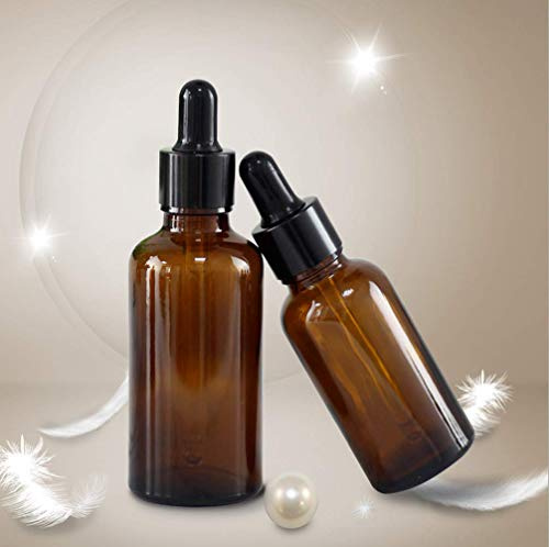 2 x Brown Amber Glass Bottles With Rubber Dropper Pipette E Juice/Beard Oil (5ml)