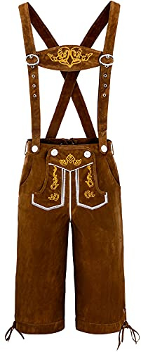 COSAVOROCK Herr Lederhosen med hängslen bayerska Oktoberfest kostym