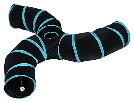 Alnicov S-Type Cat Tunnel3 Way pliable en forme de S tubes pour petits animaux Jouet interactif avec labyrinthe avec étui pour chat chat chaton Lapin Cavia