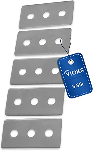 VIOKS 5X Klingen für Glasschaber Ceranfeldschaber Herdschaber Ersatzklingen | Ceranfeld Schaber Edelstahl Klingen Kochfeldschaber Ceranfeld Glasschaber Ersatzklingen Klingen Ceranfeldschaber