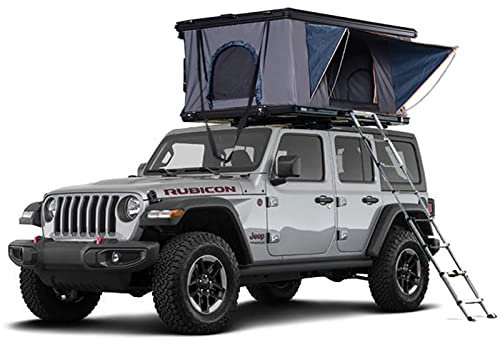 SUV-Camping-Dachzelt 2,1 m, wasserdichtes Hartschalen-Dachzelt mit einziehbarer Leiter und Solar-Notlicht, Schiebedachzelt für Überland-SUV, LKW, Vans