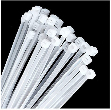 Bridas blancas de 14 pulgadas para uso en exteriores, 100 bridas de nailon largas y fuertes, transparentes, grandes envolturas de plástico industrial