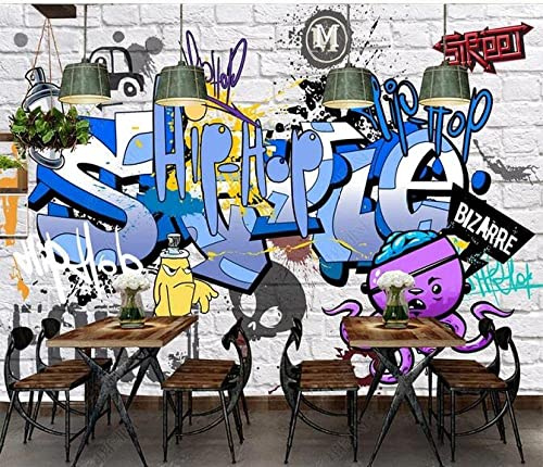 GHASOO Papier Peint Mural 3D Barre De Graffitis Peel And Stick Wall Poster Murals Moderne Salon Chambre Fond Peinture Murale Art Papier Peint Amovible Mur Affiches 140(L) x70(H) cm