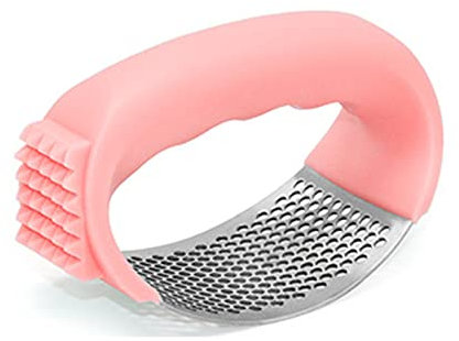 YUXIE Presse-ail manuel multifonction 2 en 1 en acier inoxydable Rose