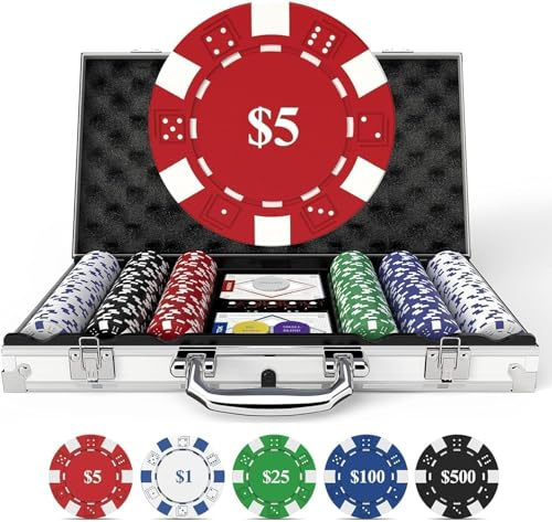 HEITOK Pokerkoffer 500 Stück – Premium Texas Holdem Set mit 11,5g Laser Chips & Alu-Koffer für 10 Spieler