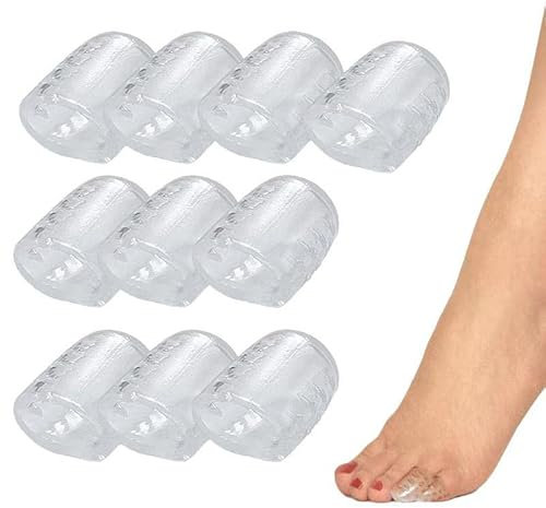 10 protège-orteils en silicone pour femme - Anti-friction - Petits embouts élastiques - Protection souple pour cors, ampoules et ongles incarnés