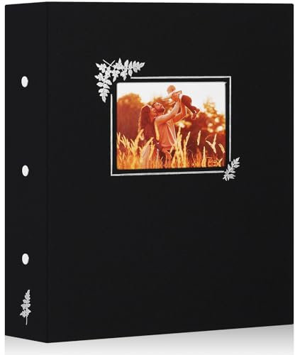 Lanpn Album Fotografico 11,5x15 11x15 600, Alta Capacità Biancheria Album Foto Portafoto Orizzontali Verticale Tasche (Nero)