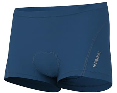 INBIKE Cykelshorts för män Cykelunderkläder med Tillbaka Cykelshorts Vadderad Gel Andningsaktiv Boxershorts Cykel Underkläder MTB, Blå, L