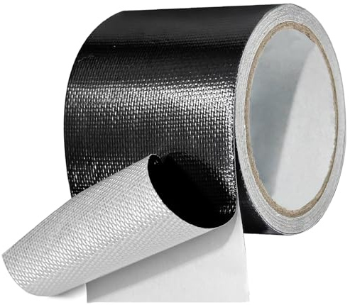 Tikfoam Waterproof Repair Tape for Fabric, Awning, RV Roof, Underbelly, Tarp, Tent, Sail and Boat Cover Outdoor Repair Patch, Heavy Duty, UVproof, Multipurpose Black