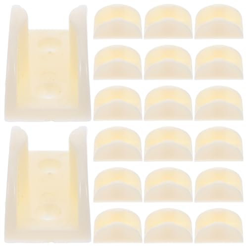 Homoyoyo Replacement Shower Door Parts 20pcs Bottom Guides Plastic Sliding Door Hardware U-Shaped Design