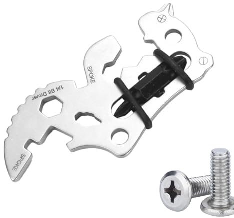 Wallet Wallet Tool - Stainless Steel Spoke Wrench - 14 in 1 Tool, Multipurpose Camping Equipment, Lightweight Gadgets for Men