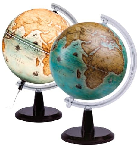 EXERZ Illuminated World Globe 30cm, Antique Colour Modern Map,Vintage Style, in English