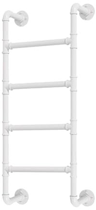 Junvstor 3,3–9,8 Fuß hohe Dachboden-Metallleiter für Etagenbett, weiße Ausstiegsleiter, Notfall-Feuerkletterleiter, Mehrzweck-Trittleiter, Fenster, Keller, Brunnen, Ausstiegsleiter(190cm/75in)