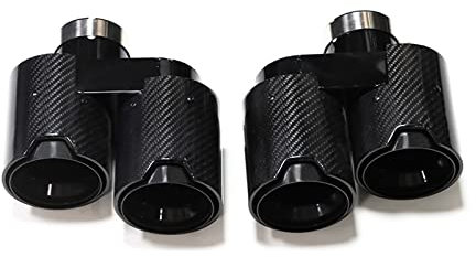 Auto Auspuff Endrohr 1 Paar Kohlefaser-Auspuffspitze Für G20 G21 330i Schalldämpferspitze Auspuffanlage Düse Quad Auspuffrohr 2,5 '' Zoll Endrohr Auto Auspuffblende(Style A)