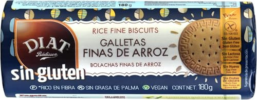 DIAT Radisson Galletas de Arroz Sin Gluten | Galletas Finas de Arroz | Galletas Veganas | Sin Aceite de Palma | Producto Gluten free (Paquete de 10)