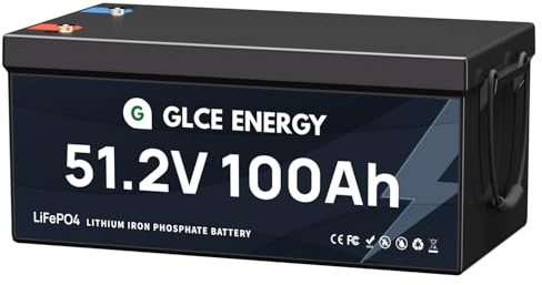 GLCE ENERGY 48V 100Ah LiFePO4 Batterie, 5,12kWh Lithium Akku, A-Grade Batteriezelle, für Boot, Wohnmobil, Marine, Trolling-Motor, Energiespeicher und Off-Grid